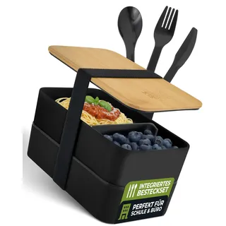 Moritz & Moritz Bento Box Japanisch – Perfekte Lunchbox für Erwachsene und Kinder - Brotdose mit Fächern – Ideal für die Arbeit, Schule und Unterwegs