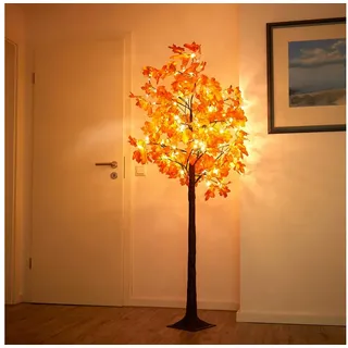 NORTHPOINT LED Herbst Baum Herbstdeko Lichtbaum in Ahorn-Optik In- & Outdoor | 120 warmweiße LEDs | 180cm hoch