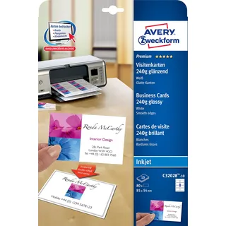 Avery Zweckform Visitenkarten, 85x54 weiß,