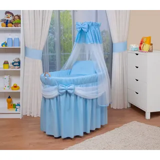 Waldin Baby Stubenwagen-Set mit Ausstattung,XXL,blau/weiss - Blau