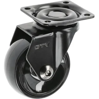GTV - Möbelrollen CALIBRO | Lenkrollen | Rollen für Möbel | ohne Bremse | Durchmesser 50 mm | aus Kunststoff und Stahl | Schwarz