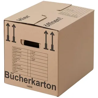 BB-Verpackungen 20x Bücherkartons Aktenkarton COMPACT 410 x 328 x 348 mm (20 Stück) 2-wellig | doppelter Boden, recycelte Pappe und dreifach Griffverstärkung