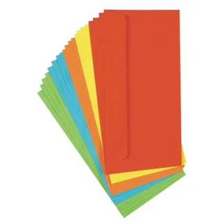 Stylex Briefumschläge, DIN lang, farbig, 20 Stück