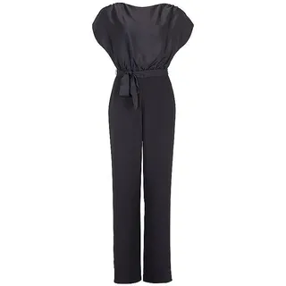 Swing Jumpsuit mit Rundhalsausschnitt, Black, 46