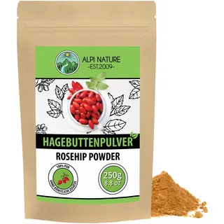 Alpi Nature Hagebuttenpulver 250g, Hagebuttenmehl, Hagebutten getrocknet und gemahlen, Hagebutten Pulver