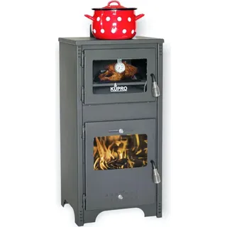 Kupro EEK A+ Kaminofen mit Backfach Ever Holzofen 7,85 kW Kamin Ofen Holz Werkstattofen Hüttenofen Heizofen