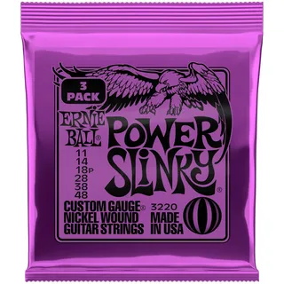 Ernie Ball 3220 Leistung Slinky Nickel Wound E-Gitarrensaiten, 3er-Pack
