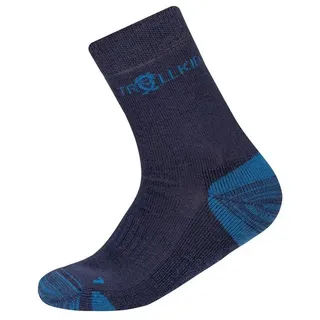 TROLLKIDS Kids Preikestolen Hiking Socks 34, navy/blue - 34