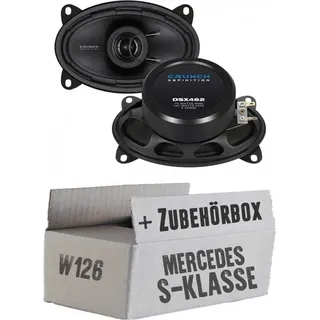 JUST SOUND best choice for caraudio S-Klassse Front Heck - Crunch DSX462-4x6 Koax-System Einbauset passend für Mercedes W126
