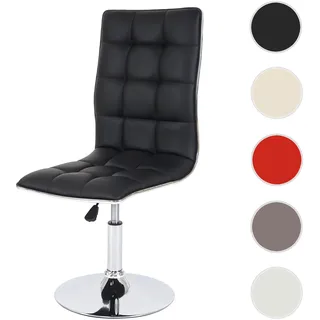 Esszimmerstuhl HWC-C41, Stuhl Küchenstuhl, höhenverstellbar drehbar, Kunstleder ~ schwarz