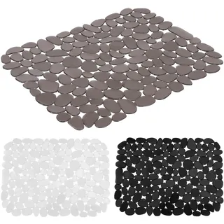 3 Stück Spülbeckeneinlage, Spülbeckenmatte Zuschneidbar Nonslip Küchenspüle Matte Flexible PVC Kieselwaschbecken Matte Verstellbares Teller Trocknenkissen für Home Küche Badezimmer Arbeitsplatte