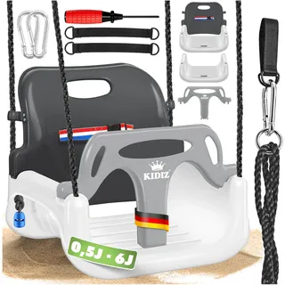 Kidiz 3 in 1 Schaukelsitz Anthrazit / Weiß