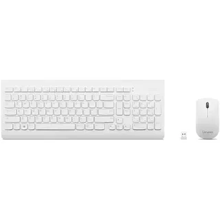 Lenovo GX30W75336, Verkabelt & Kabellos, USB + Bluetooth, Mechanischer Switch, QWERTY, Weiß, Maus enthalten - Weiß