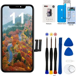 EFaith für iPhone 11 Display 6,1" LCD Ersatzbildschirm Full HD Touchscreen | Full HD LCD Touchscreen mit mit Reparaturwerkzeug Kompletter Ersatzbildschirm inkl. Einbaurahmen Einfache Installation
