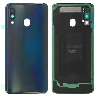 Original Samsung Akkudeckel Back Cover Rückseite Linse für Samsung Galaxy A40 A405F Schwarz mit Kameralinse und werkseitig angebrachten Klebestreifen