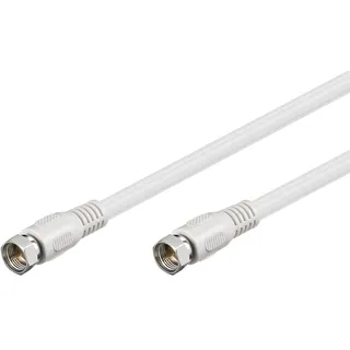 Goobay 50741 Antennenkabel 10m / F Stecker auf F Stecker / SAT Kabel 80 dB Koaxialkabel Satellitenkabel / 2fach geschirmt TV Kabel / Weiß / Fernsehkabel 10m