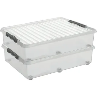 mit Rollen 60 l transparent,
