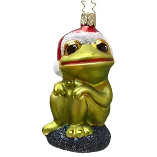 INGE-GLAS® Christbaumschmuck INGE-GLAS Weihnachts-Hänger Weihnachts-Frosch (1-tlg) bunt|grün