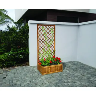 hardin 1fachgut Pflanzkasten mit Rankhilfe 180 x 80 x 38 cm Braun