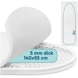 Villkin Bügelbrettunterlage 5mm dick und individuell zuschneidbar - Hochwertige Polsterung aus Moleton für faltenfreies Bügeln - Passend für alle Bügelbretter
