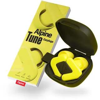 Alpine Tune Ohrstöpsel für Konzerte und Musik, Festival Ohrstöpsel mit Schalldämpfung, Hifi Klangqualität, 19dB Gehörschutz mit Klarem Klang, 4 Größen, Für Festivals, Partys, Raves & Clubs, Gelb