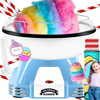 Kesser KESSER® Zuckerwattemaschine Set für dein zuhause - Mit 30x Zuckerwatte Stäbchen & Messlöffel - Retro Cotton Candy Maschine - Zuckerwatte Mas...