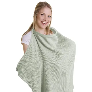 Stilltuch Stillschürze, Weicher und Atmungsaktiver Stillschal Baumwolle still schürze Stilltuch für Unterwegs, Still-Abdeckung Geschenke für Mutter (Khaki (Neutral)) (graugrün)