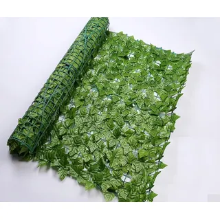 CATCOQ Künstliche Efeu Hecke Sichtschutz, Efeu Sichtschutz, Erweiterbare künstliche Hecken Zaun, Sichtschutz Balkon Blätter Sichtschutz Künstliche Hecke J (0.5X1M)