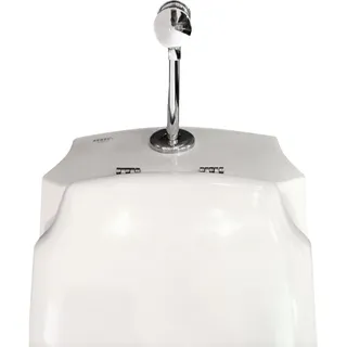 bb bäder boutique BB Urinal Zulauf von oben mit Deckel, Druckspüler, Ablaufsiphon & Hygiene Glasur, weiß