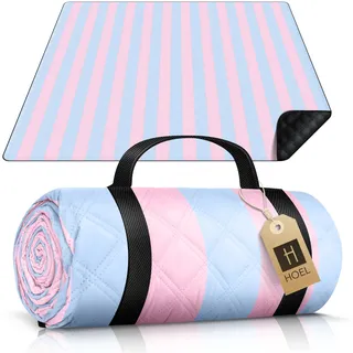 HOEL Picknickdecke 200x200 cm wasserdicht + isoliert - Strandmatte gepolstert XXL - Picknickdecken - Outdoor Stranddecke für Picknick Camping Strand - Picnic Blanket