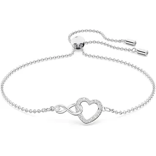 Swarovski Hyperbola Armband Unendlichzeichen und Herz Weiss Rhodiniert
