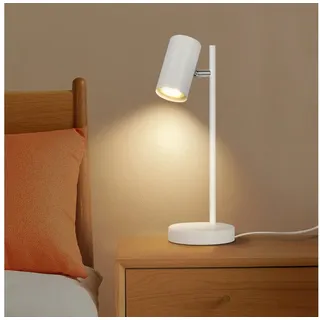 ZMH LED Tischleuchte GU10 Nachttischlampe Schwenkbar 350° Tischlampe für Schreibtisch, flexibel, ohne Leuchtmittel, Modern schwarz/weiß/gold Schreibtischlampe Leselampe mit Arbeitszimmer weiß