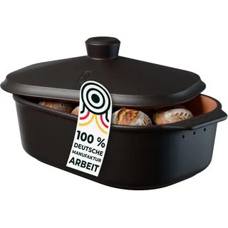 Brot-Frische-Topf – moderner Brottopf & Brotkasten aus Keramik Natur-Ton - atmungsaktiv & gegen Schimmel - Brotkorb & Brotbehälter auch für Gemüse & zur Aufbewahrung – Handmade in Germany (Coffee)