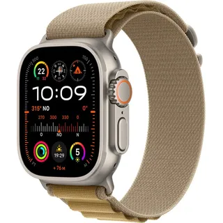 GPS + Cellular 49 mm Titangehäuse natur, Alpine Loop Armband Zimt S