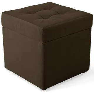MG Design Polsterhocker 45 x 45 cm Braun mit Stauraum (ca. 50 L), bis 300 kg belastbar, ohne Montage & leicht zu reinigen, angenehm matt mit feiner Struktur – für Wohnzimmer, Schlafzimmer & Flur