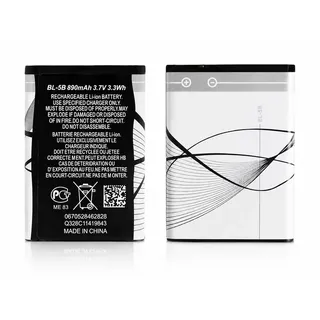 Akku für Nokia BL-5B 890mAh Li-Ion Batterie 3200 5070 5140 5200 5300 5500 6021 6060 6120 6124 7260