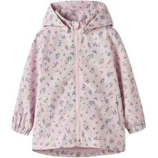 NAME IT Outdoorjacke NAME IT "NMFMAXI JACKET LI AOP NOOS", Mädchen, Gr. 122, lila snow aop:4 floral patchwork, Web, Obermaterial: 100% Polyester, bedruckt, Po-bedeckend, elastischer Bund, Jacken Outdoorjacke