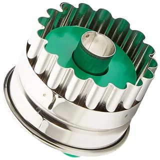 Städter 954060 Welser -Ringerl Ausstecher mit Auswerfer, Edelstahl, Silber/grün, 4,8 x 4,8 x 4,8 cm