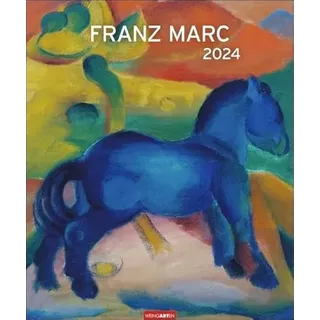 Franz Marc Edition Kalender 2024. Beeindruckender Kunstkalender im Großformat mit den schönsten Werken des deutschen Expressionisten. Das blaue Pferd und weitere Tiermotive im Wandkalender XXL