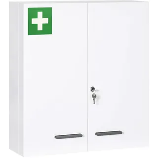 kleankin Medizinschrank, 2-türiger Apothekerschrank, Arzneischrank, Wandmontage