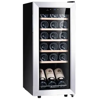 Kalamera Weinkühlschrank, 18 Flaschen 51 Liter Weinkühlschrank klein mit Kompressor, 5-18°C Kühlzone, KRC-51FCSS