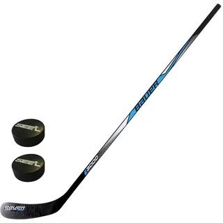 STEEL Eishockey Schläger Bauer Set mit Zwei Pucks - Modell Bauer i3000 inkl. 2xPucks - Senior-Junior (RECHTS - rechte Hand unten, Senior - 150cm)