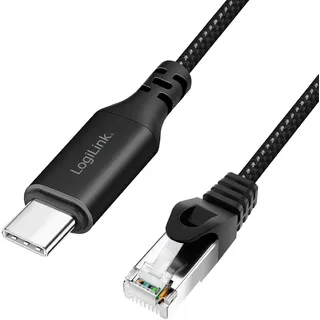 Logilink CU0411 - aktives USB 3.2 (Typ-C) zu Netzwerk (RJ45) Anschlusskabel - 1Gbps, 1,5 m