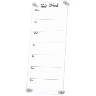 SUPERFINDINGS 1 Sat to Do Planer Acryl Wandkalender 13.7x5.9 Zoll to Do Liste Acryl Board Klar Mit Schrauben Wochenkalender Für Wand Küche Kühlschrank Planungstafel