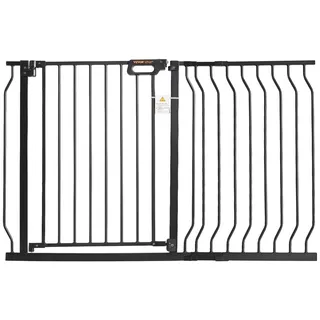 Vevor Türschutzgitter, Absperrgitter Treppengitter, 749–1229mm Breitenbereich Kindergitter, Haustiergitter, Treppenschutzgitter, Beidseitig Schwenkbare 762mm Höhe, Schwarze Babygitter ohne Bohren