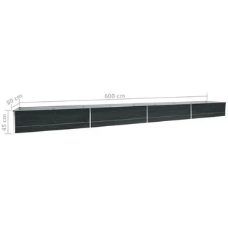 600 x 80 x 45 cm Anthrazit