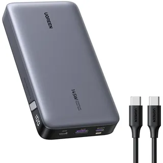 UGREEN Nexode Power Bank 145W Max 25000mAh externer Akku mit 3 Anschlüsse USB C Powerbank mit Digitales Display, kompatibel mit MacBook Pro/Air, iPhone 17 Pro Max/Pro/16/15, Galaxy S25 Ultra, Dell