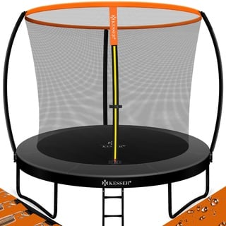 Kesser KESSER® Trampolin Gartentrampolin TÜV Rheinland GS Zertifiziert Kindertrampolin bis 150 kg Komplettset mit Sicherheitsnetz, Leiter, Randabdeckung & Zubehör