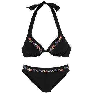 Buffalo Bügel-Bikini Damen schwarz-bestickt Gr.36 Cup D