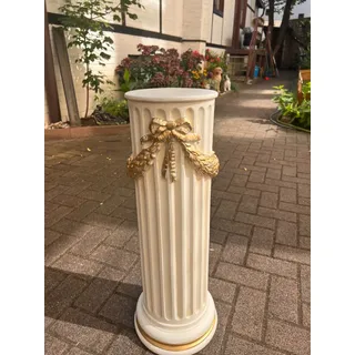 Podest Säule Blumenständer Barock Stil Antik Retro Vintage 70.cm Weiß